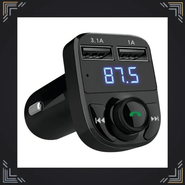 Transmisor FM Bluetooth para Carro con Cargador Dual USB