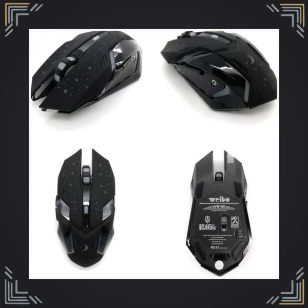 Mouse Gamer Inalámbrico Óptico Recargable RGB