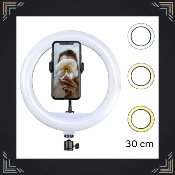 Aro de Luz LED 30cm con Trípode y Soporte