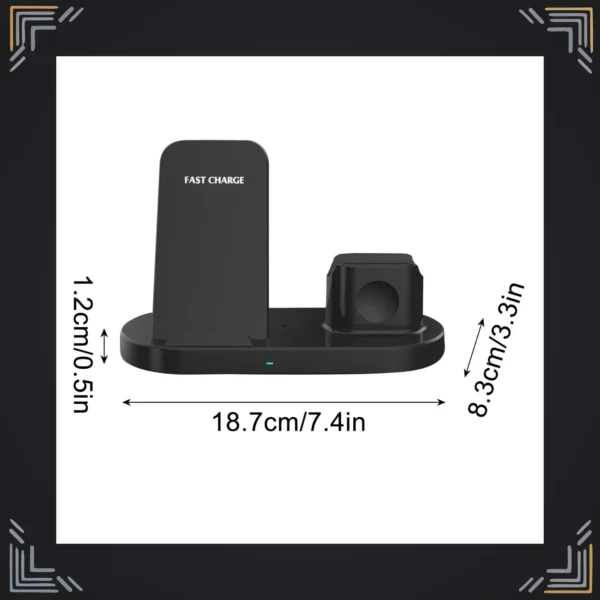 Base de Carga Inalámbrica 3 en 1 Qi
