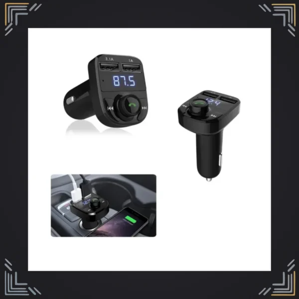 Transmisor FM Bluetooth para Carro con Cargador Dual USB