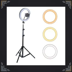 Aro de Luz Selfie LED 26 cm · 3 Tonos + Trípode 2,1 m · USB