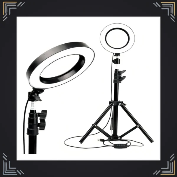 Aro de Luz Selfie LED 26 cm · 3 Tonos + Trípode 2,1 m · USB