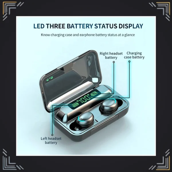 Audífonos Inalámbricos TWS F9-5 IPX5 con Estuche de Carga