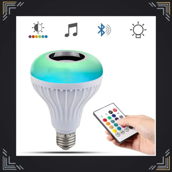 Bombillo LED Parlante Bluetooth RGB · Control Remoto · Base E27