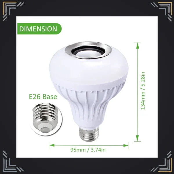 Bombillo LED Parlante Bluetooth RGB · Control Remoto · Base E27
