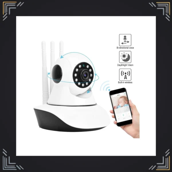 Cámara IP WiFi PTZ 1080P · 3 Antenas · Visión Nocturna 15 m