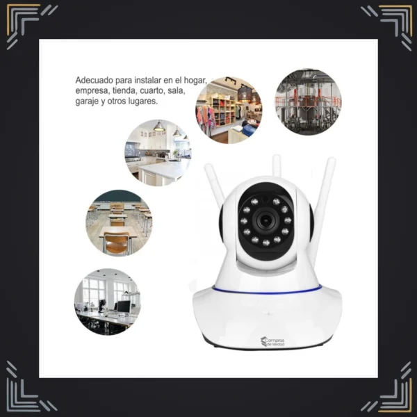 Cámara IP WiFi PTZ 1080P · 3 Antenas · Visión Nocturna 15 m