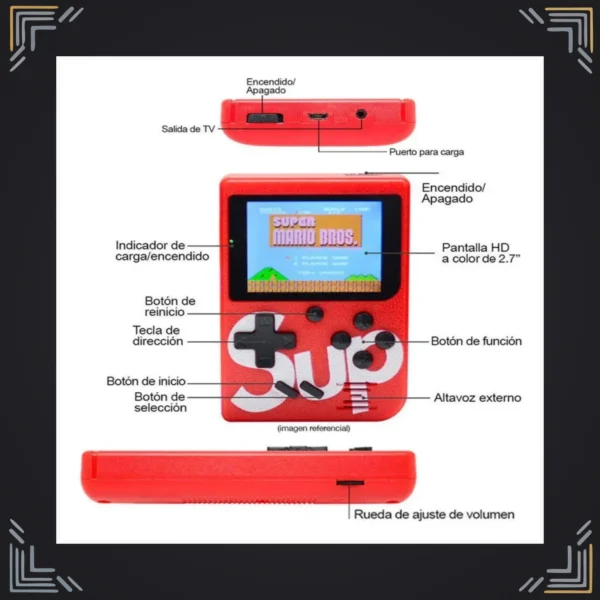 Mini Consola Retro Portátil 400 Juegos 8-Bit con Pantalla LCD