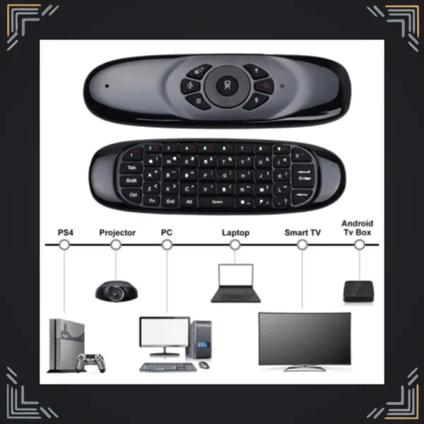 Teclado Air Mouse Inalámbrico 3 en 1 · Smart TV y PC · 2.4GHz