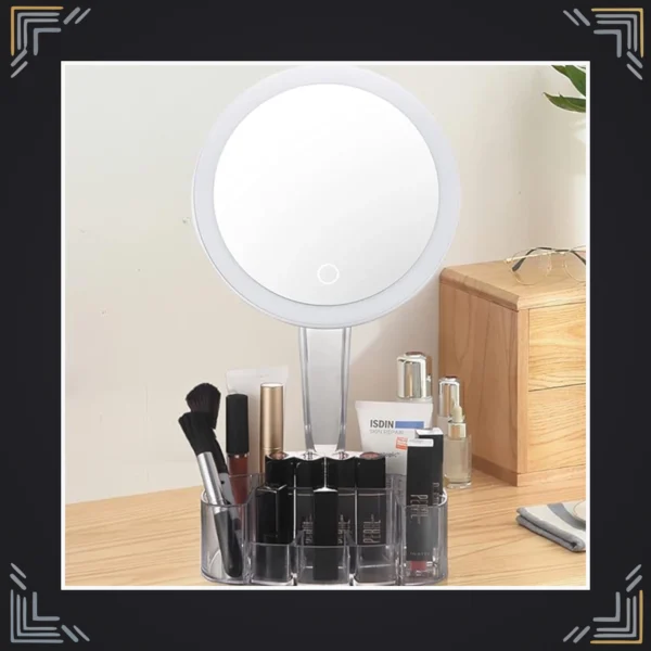 Espejo de Maquillaje con 26 LEDs y Organizador