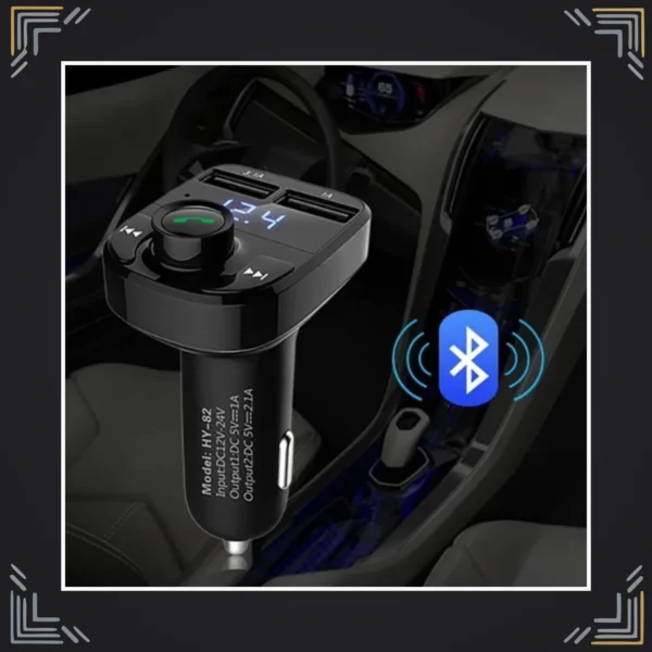 Transmisor FM Bluetooth para Carro con Cargador Dual USB