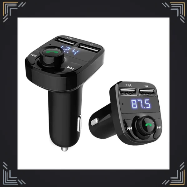 Transmisor FM Bluetooth para Carro con Cargador Dual USB