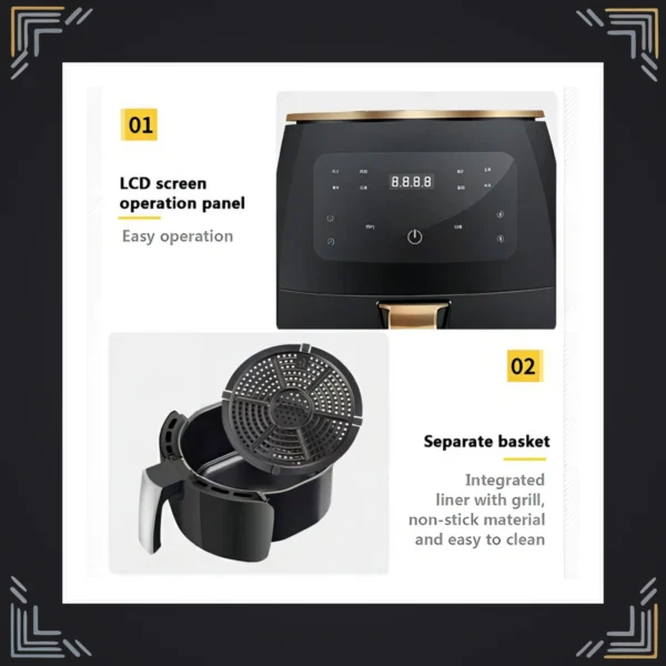 Freidora de Aire Sin Aceite 6 Litros 110V