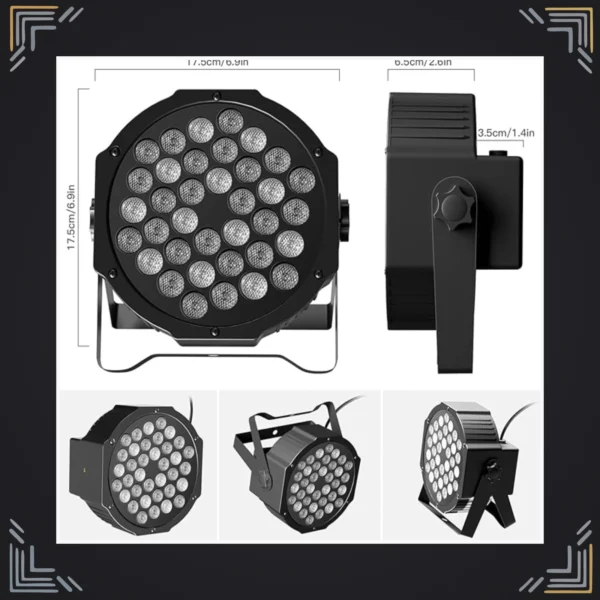 Proyector PAR LED 36 RGB 40W · Escenario y Fiestas · 110-240V