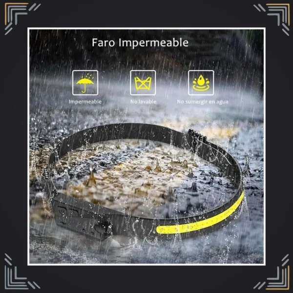 Linterna Frontal LED con Sensor de Movimiento