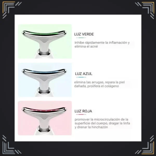 Masajeador Facial LED Recargable Forma T