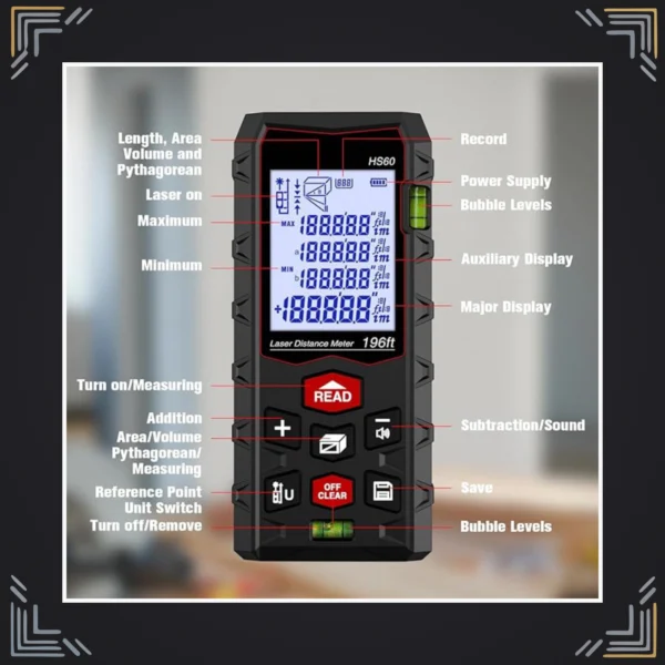 Medidor Láser de Distancia 60 m