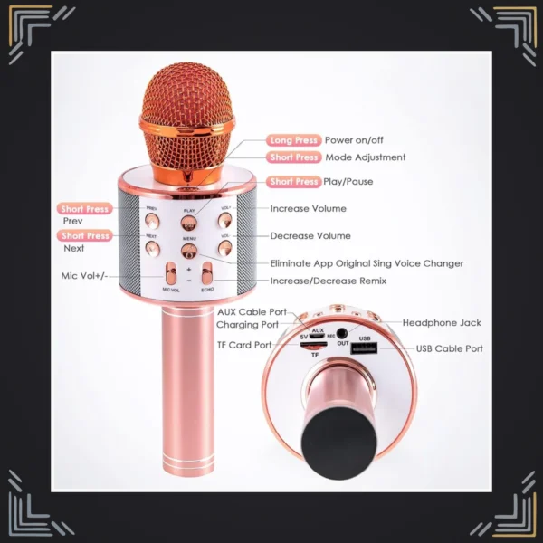 Micrófono Parlante Karaoke Bluetooth Inalámbrico 5W