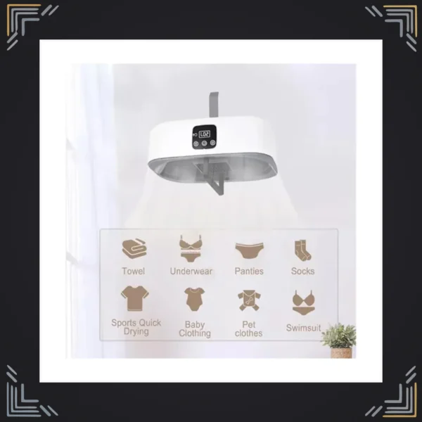 Secadora de Ropa Portátil Plegable Eléctrica con Temporizador