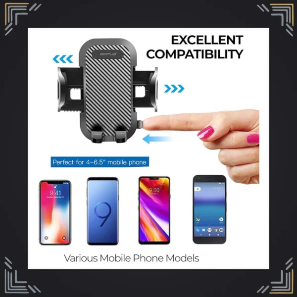 Soporte de Celular para Carro Ajustable ABS · Brazo 19–25 cm