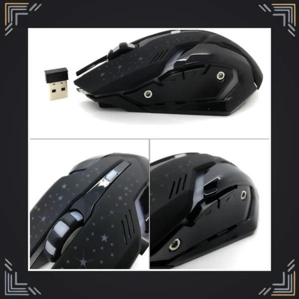 Mouse Gamer Inalámbrico Óptico Recargable RGB