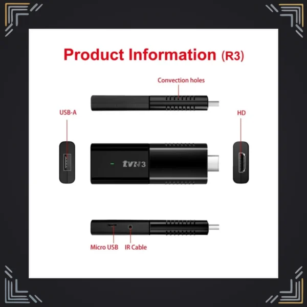 TV Stick R3 Android 14 · 4K · 2GB RAM · 16GB ROM · WiFi