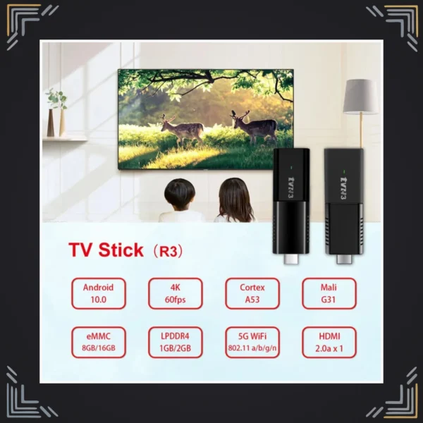 TV Stick R3 Android 14 · 4K · 2GB RAM · 16GB ROM · WiFi