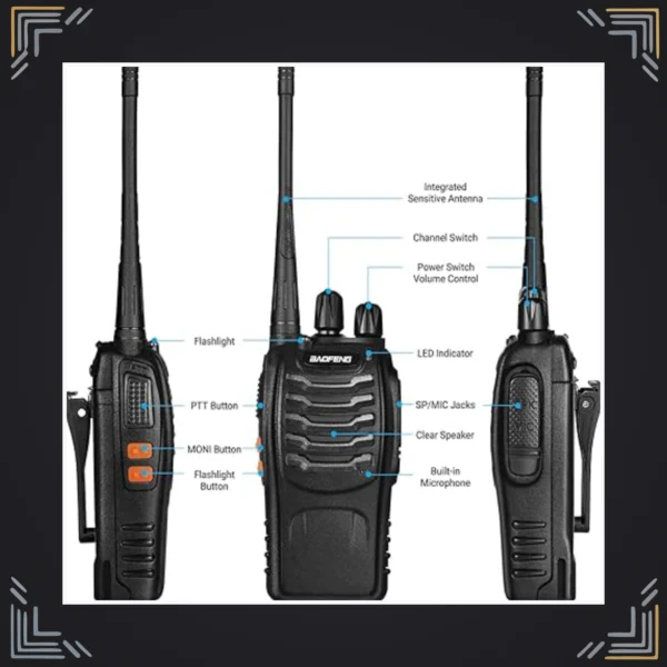 Walkie Talkie Baofeng BF-888S · Par · 5W · 3–5 km · Batería 1500mAh