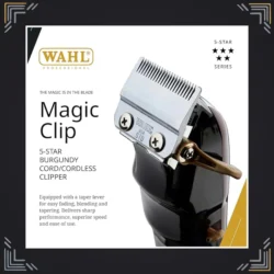 Peluquera Profesional Magic Clip V9000 Vinotinto · Cable 230 cm