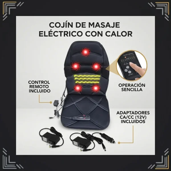 massageseat3 Asiento Cojín Masajeador Eléctrico